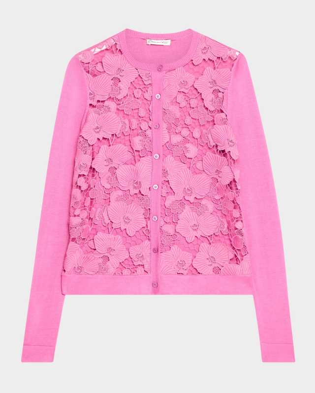 Orchid Guipure Inset Cardigan